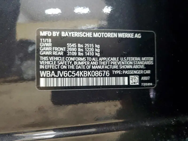 2019 BMW 640 XIGT  