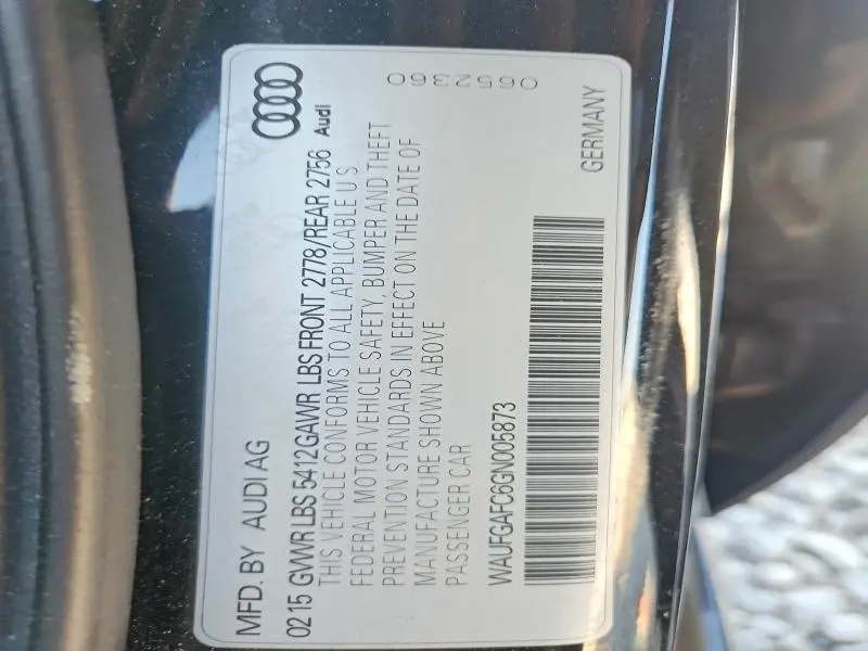 2016 AUDI A6 PREMIUM PLUS  