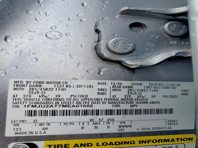 2021 FORD EXPEDITION LIMITED  