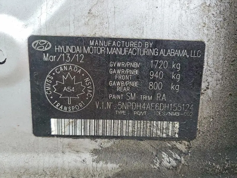 2013 HYUNDAI ELANTRA GLS  