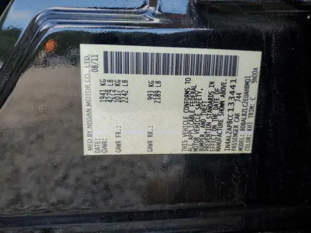 2012 NISSAN ALTIMA BASE  