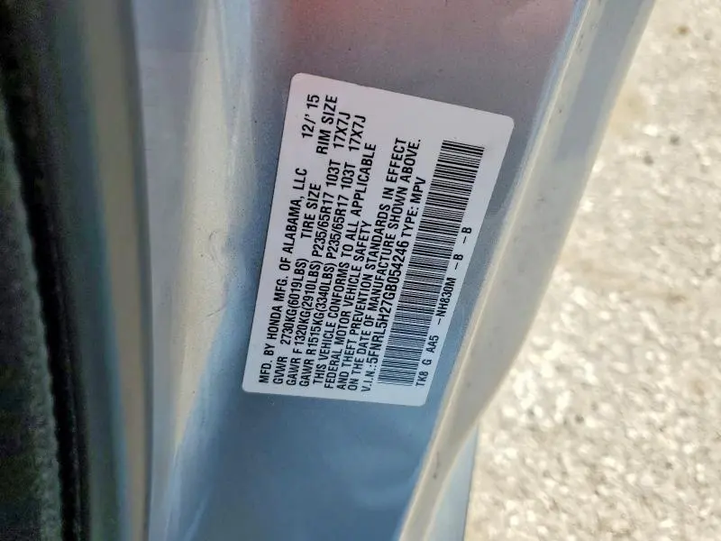 2016 HONDA ODYSSEY LX  