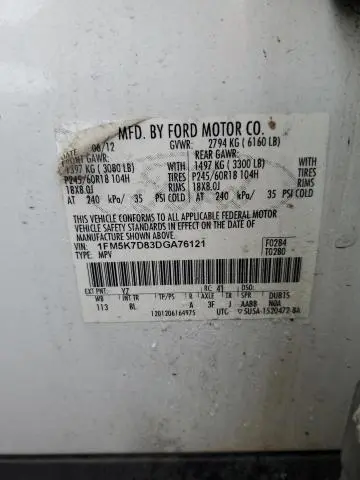 2013 FORD EXPLORER XLT  