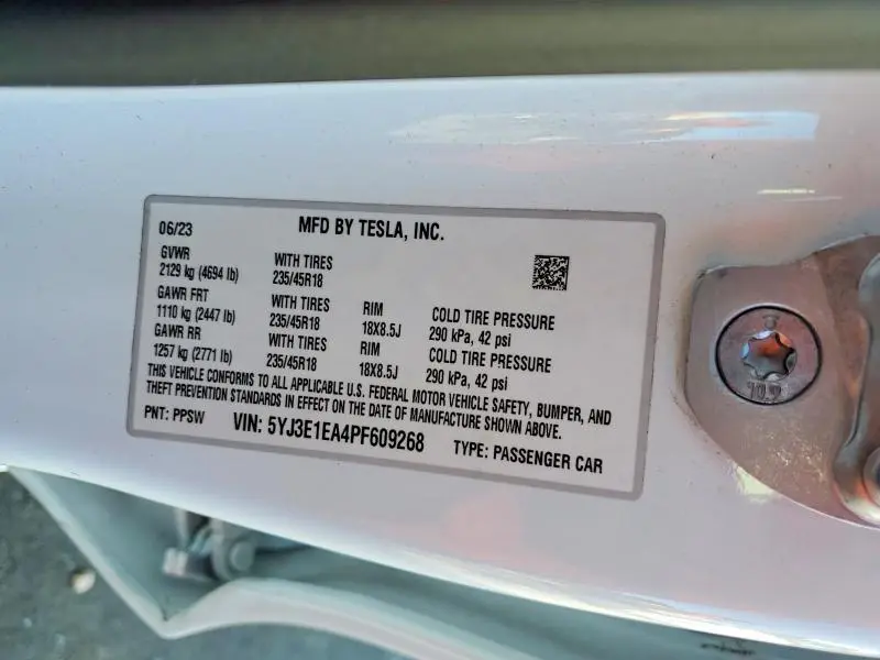 2023 TESLA MODEL 3   