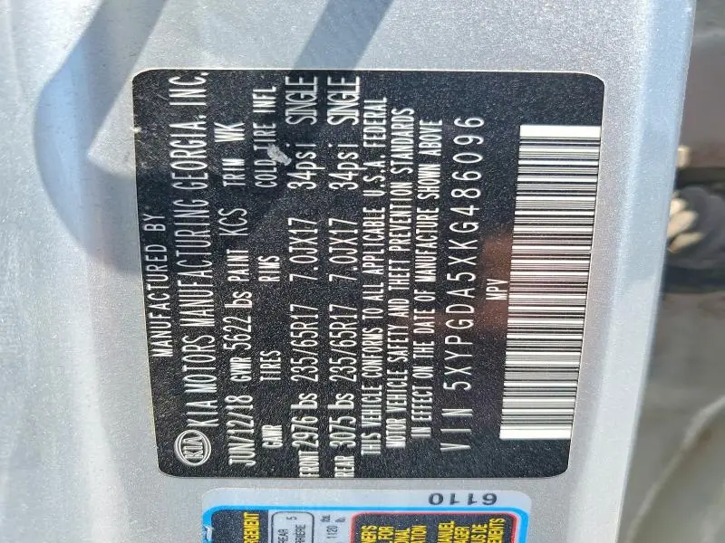 2019 KIA SORENTO LX V6  