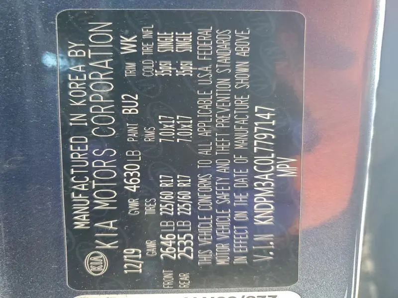 2020 KIA SPORTAGE LX  