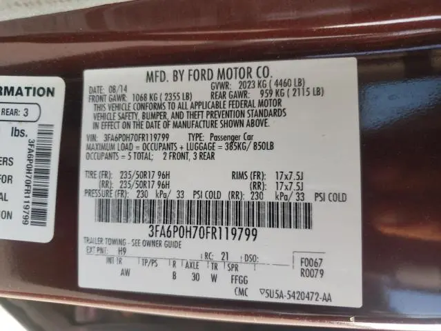 2015 FORD FUSION SE  