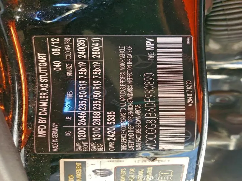 2013 MERCEDES-BENZ GLK 350 4MATIC  