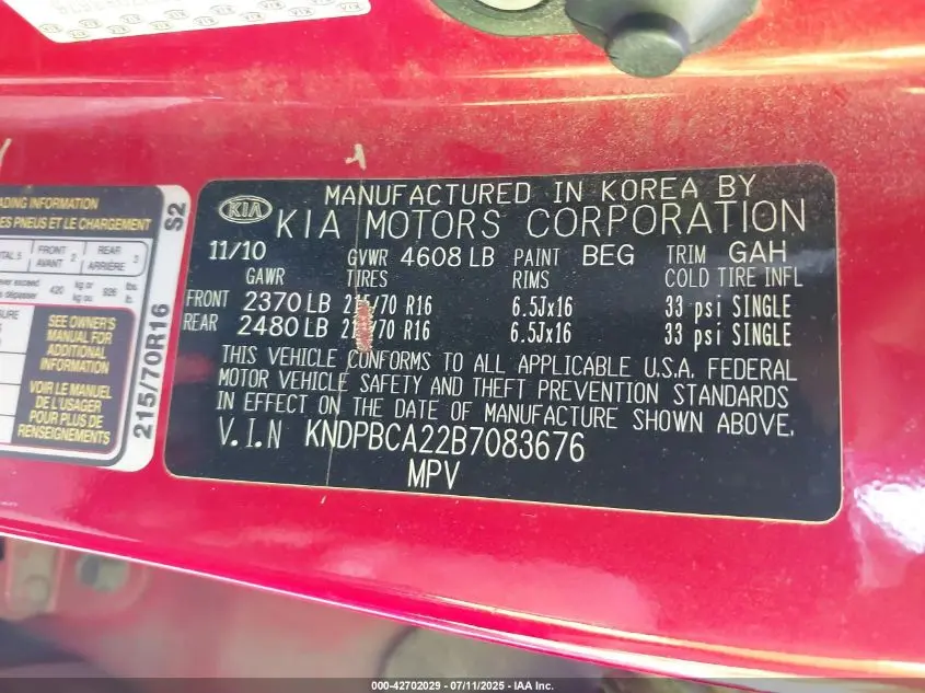 2011 KIA SPORTAGE LX