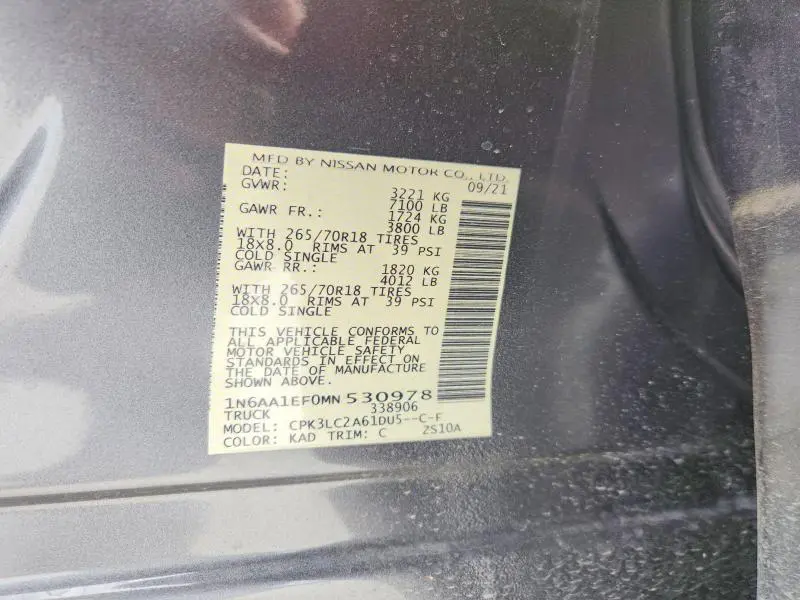 2021 NISSAN TITAN SV  