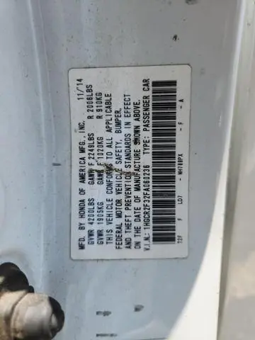 2015 HONDA ACCORD LX  