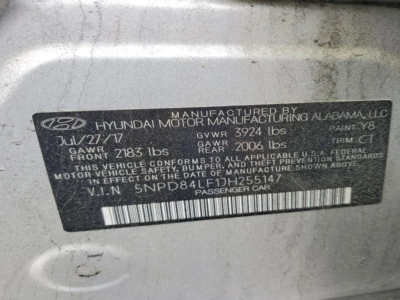 2018 HYUNDAI ELANTRA SEL  
