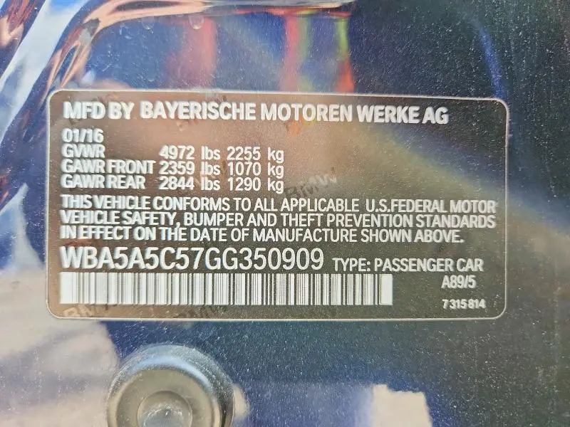 2016 BMW 528 I  