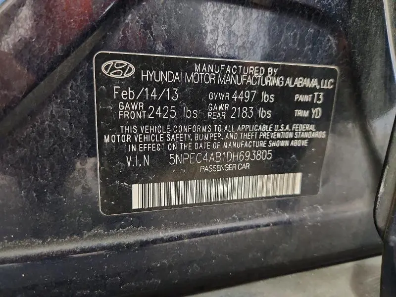 2013 HYUNDAI SONATA LIMITED 2.0T  