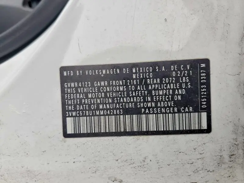 2021 VOLKSWAGEN JETTA S  