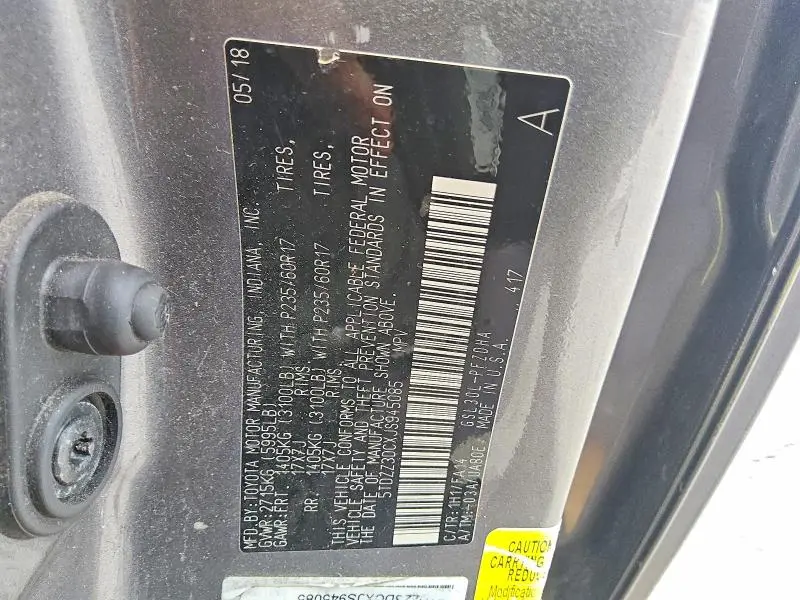 2018 TOYOTA SIENNA L  