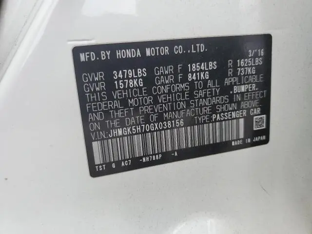 2016 HONDA FIT EX  