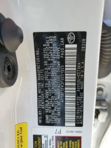 2015 TOYOTA CAMRY LE  