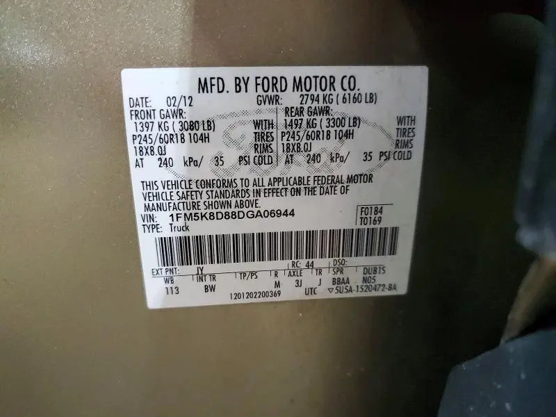 2013 FORD EXPLORER XLT  