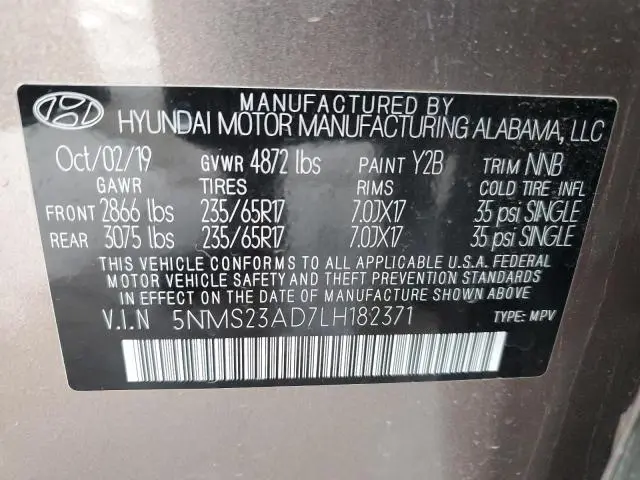 2020 HYUNDAI SANTA FE SE