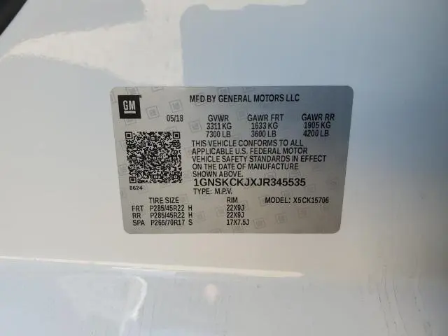 2018 CHEVROLET TAHOE K1500 PREMIER  