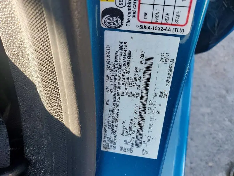 2016 FORD FIESTA SE  