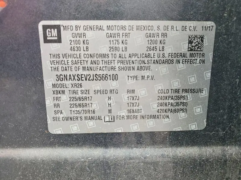 2018 CHEVROLET EQUINOX LT  