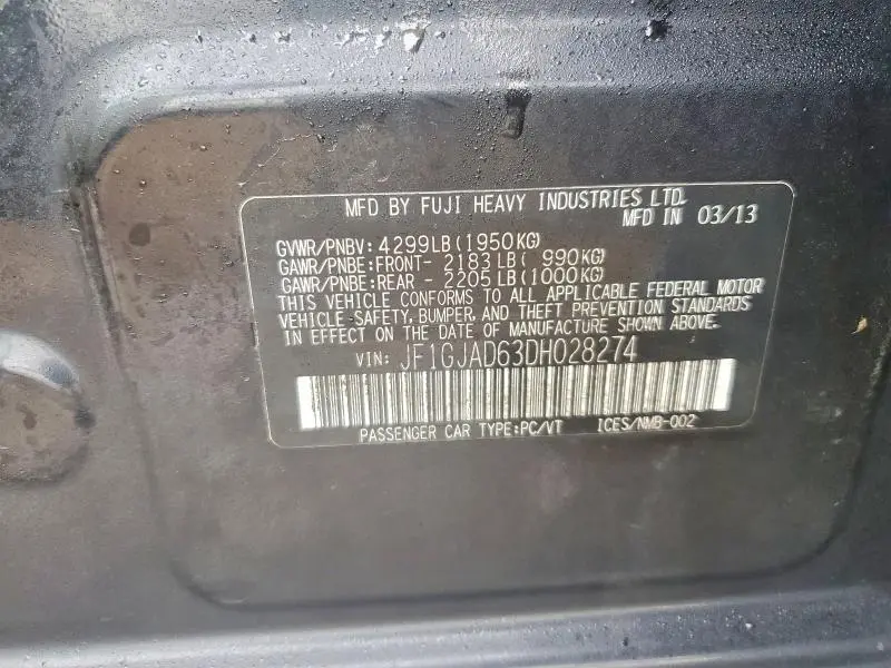 2013 SUBARU IMPREZA PREMIUM  