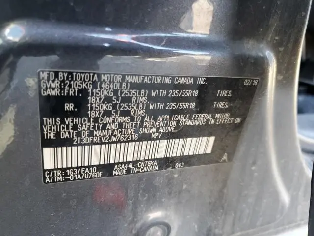 2018 TOYOTA RAV4 LIMITED  