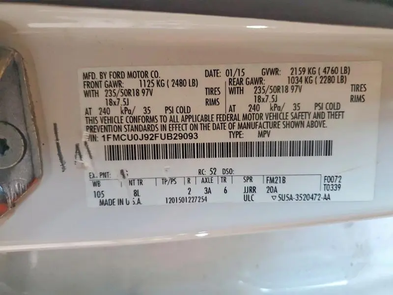 2015 FORD ESCAPE TITANIUM  