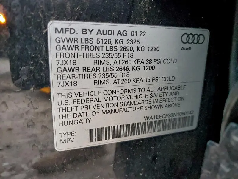 2022 AUDI Q3 PREMIUM PLUS S LINE 45  