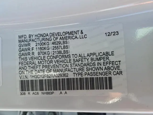 2024 HONDA ACCORD TOURING HYBRID  