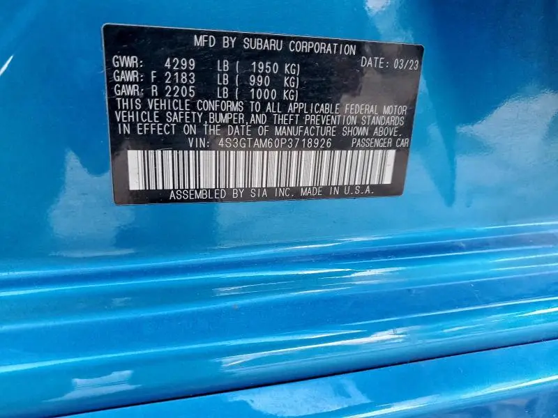 2023 SUBARU IMPREZA SPORT  