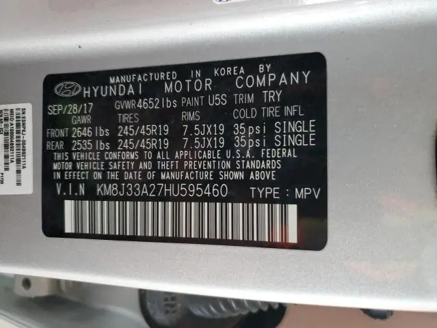 2017 HYUNDAI TUCSON LIMITED  