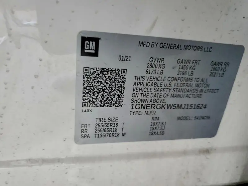 2021 CHEVROLET TRAVERSE LT  