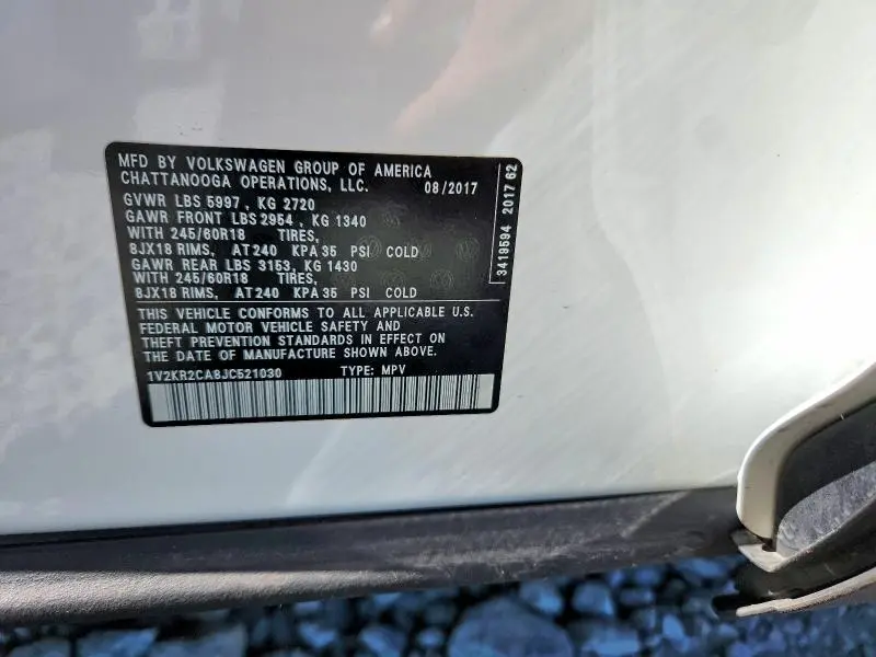 2018 VOLKSWAGEN ATLAS SE  