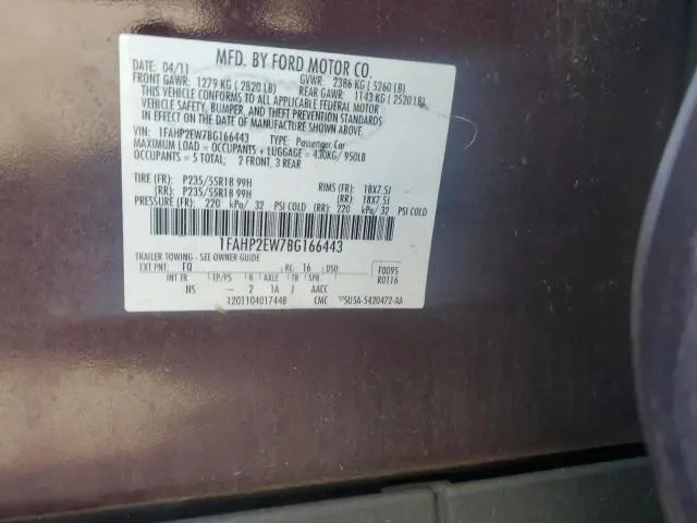 2011 FORD TAURUS SEL  