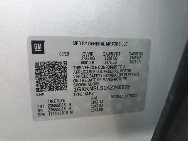 2019 GMC ACADIA SLE  