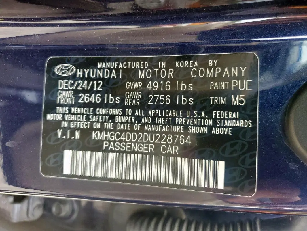 2013 HYUNDAI GENESIS 3.8L  