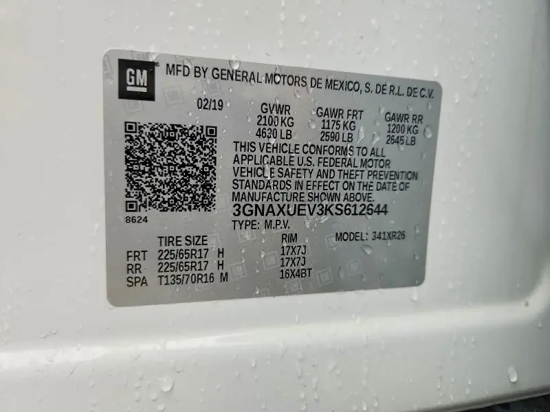 2019 CHEVROLET EQUINOX LT  