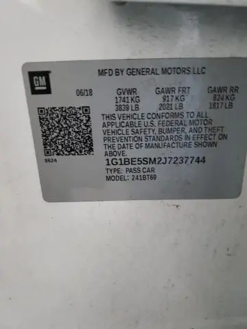 2018 CHEVROLET CRUZE LT