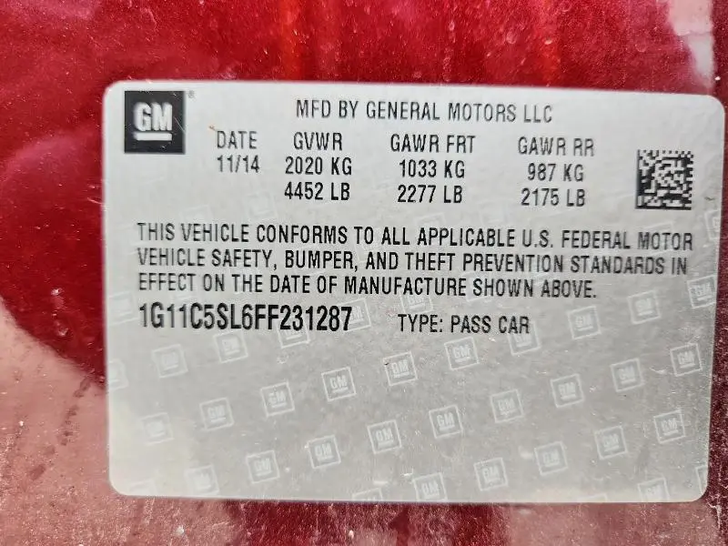 2015 CHEVROLET MALIBU 1LT  