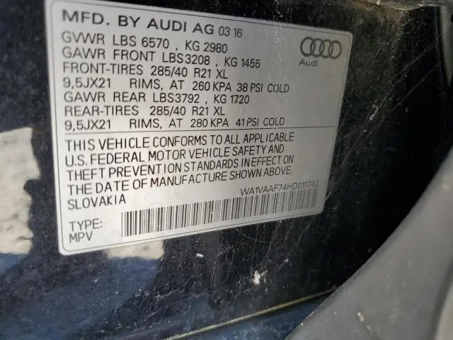 2017 AUDI Q7 PRESTIGE  