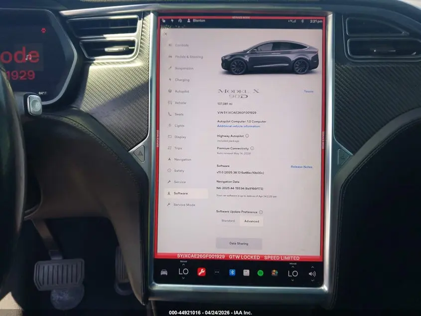 2016 TESLA MODEL X 60D/70D/75D/90D