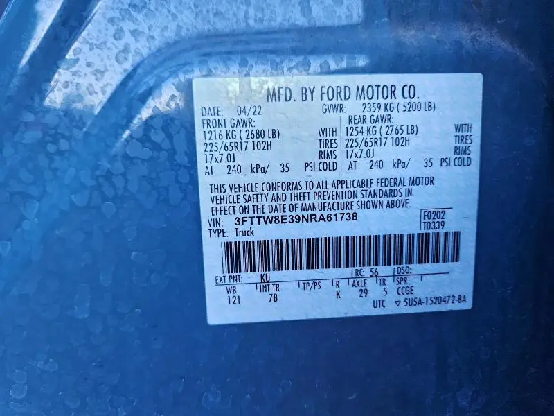 2022 FORD MAVERICK XL  