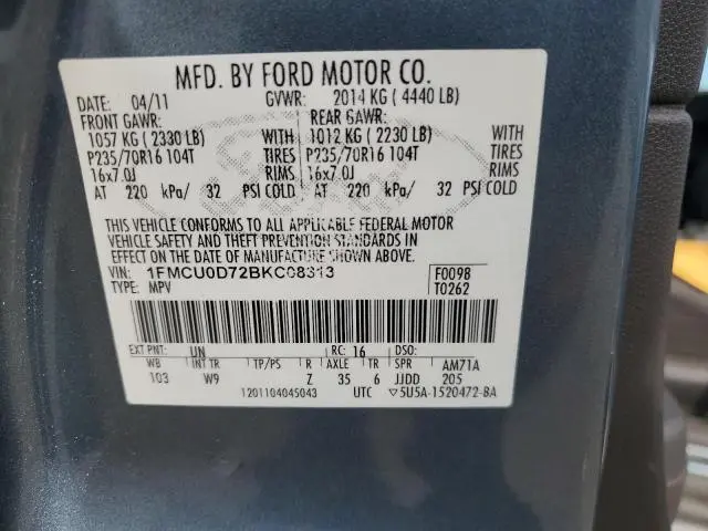 2011 FORD ESCAPE XLT  