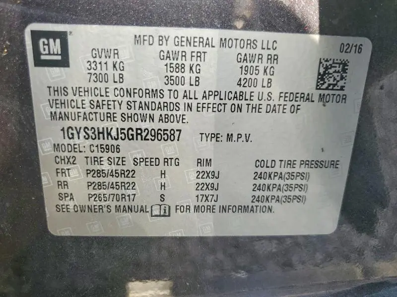 2016 CADILLAC ESCALADE ESV LUXURY  