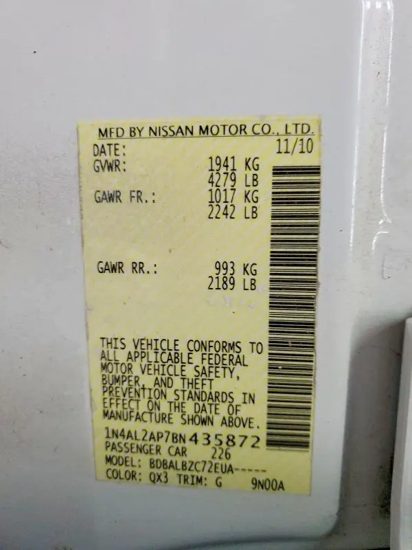 2011 NISSAN ALTIMA 2.5  