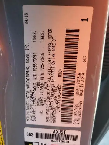 2018 TOYOTA TUNDRA CREWMAX SR5  