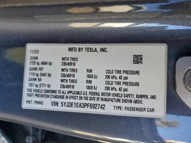 2023 TESLA MODEL 3   